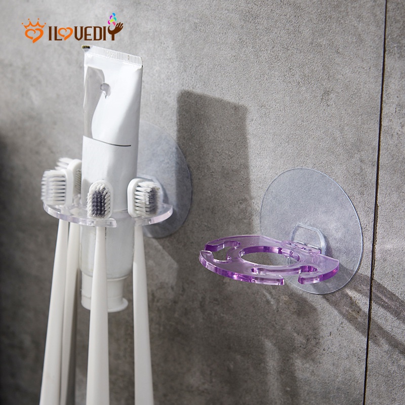 Giá Đỡ Bàn Chải Đánh Răng Gắn Tường Tự Dính Không Cần Khoan Lỗ Đa Năng Tiện Dụng Cho Nhà Bếp