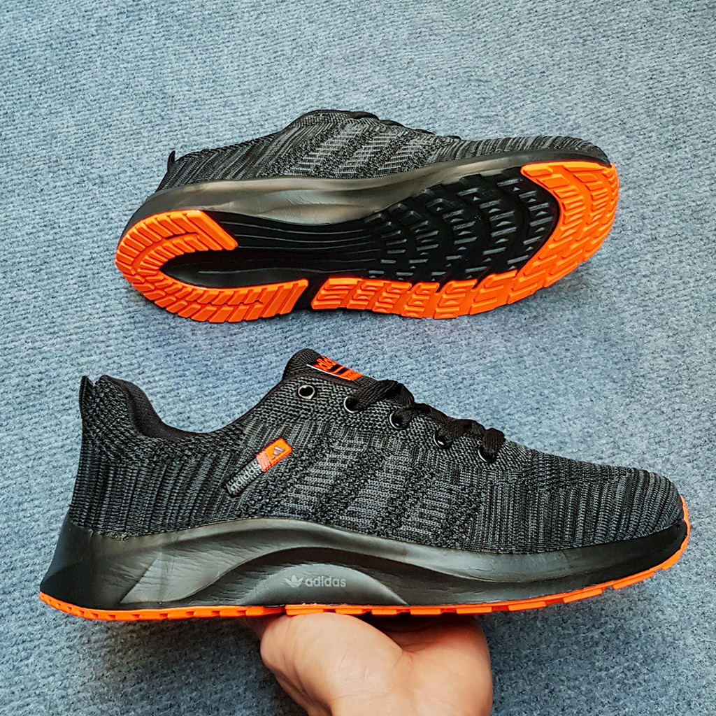(sale giá sốc) Giày Nam, Giày thể thao Nam đen cam cực nhẹ, cực êm | BigBuy360 - bigbuy360.vn