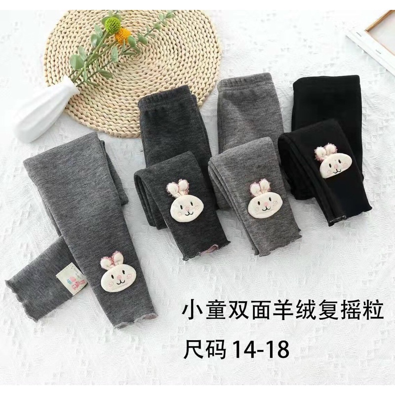 Quần legging Quảng Châu lót nỉ ấm mặc trời lạnh cho bé gái 0-5 tuổi