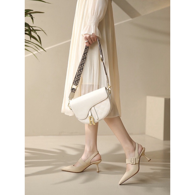 Giày cao gót - Sandal slingback COCO BEBE & CAPELLA mũi nhọn vintage 8p VNXK