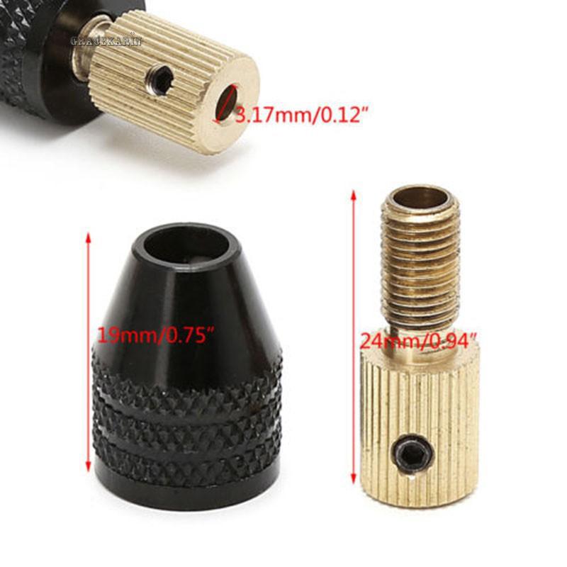 3.17mm Electric Motor Shaft Mini Chuck Fixture Clamp Drill Bit Tool Kit Durable
