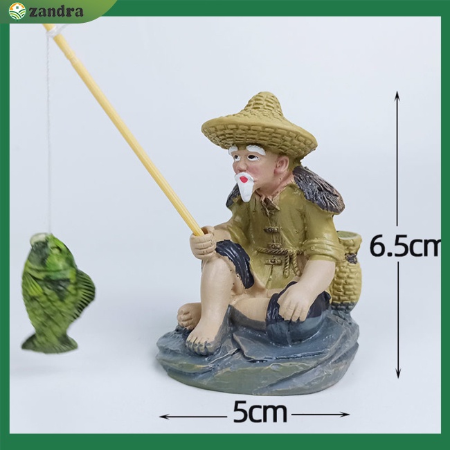 Mô Hình Ông Già Câu Cá Bằng Nhựa Resin Trang Trí Bể Cá
