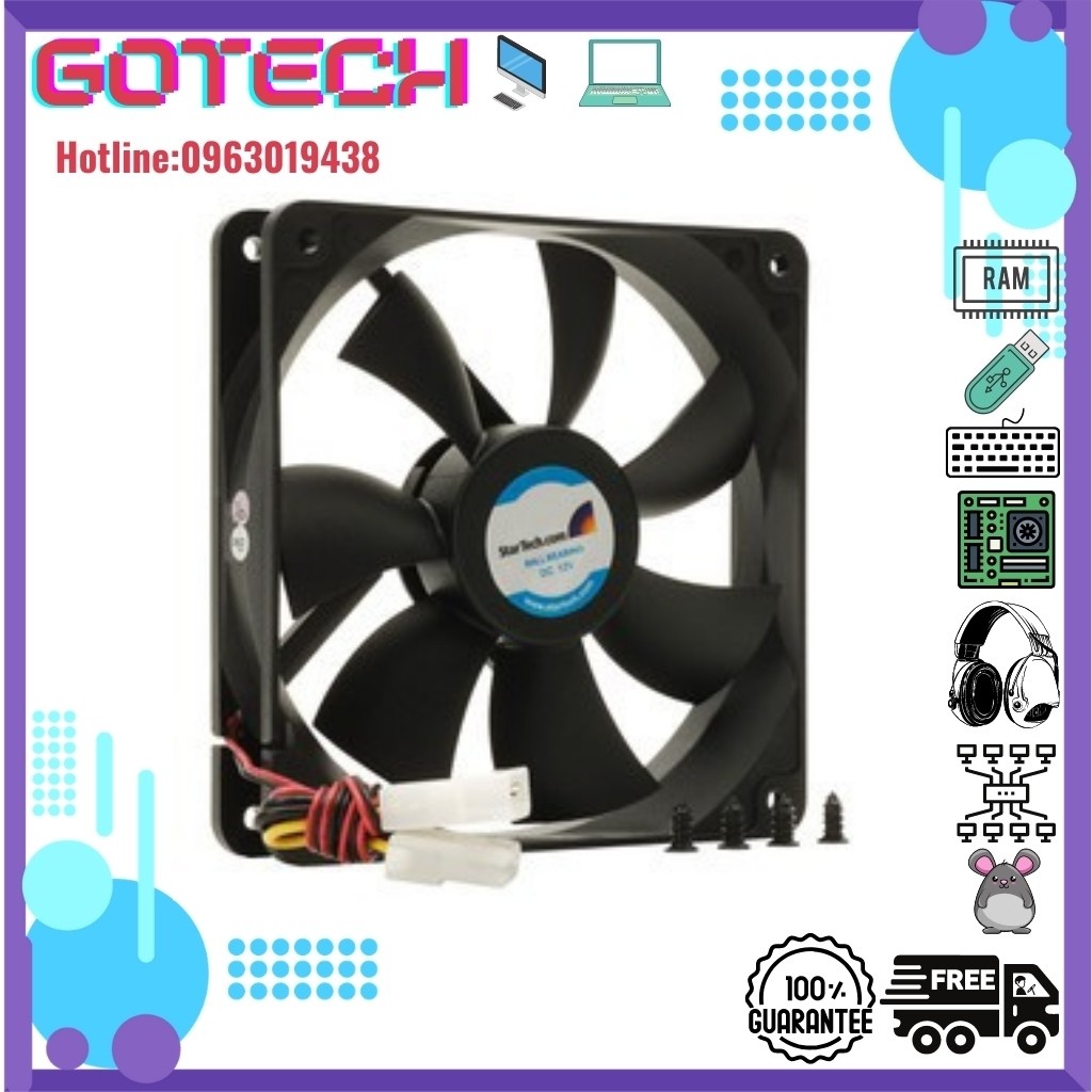 Fan Case 8CM - 12CM - Làm Mát Thùng CPU - Màu đen