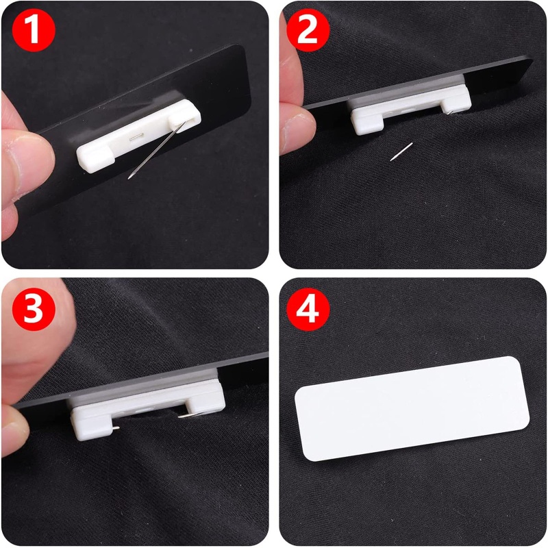 Set 50 Ghim Ghim Nhựa Tự Dính Màu Trắng Dùng Để Gắn Tên ID Và Hoa