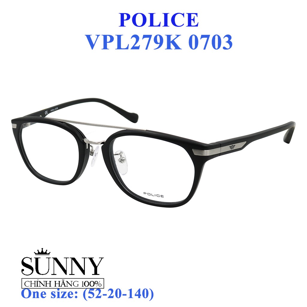 Gọng kính thời trang chính hãng nhiều màu Police VPL279K, thiết kế dễ đeo bảo vệ mắt