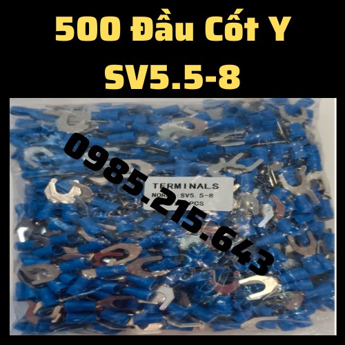 500 Đầu cos chữ Y SV5.5-8,  đầu cos dây điện, cốt chẻ, sv5.5-8, cốt Y5.5-8
