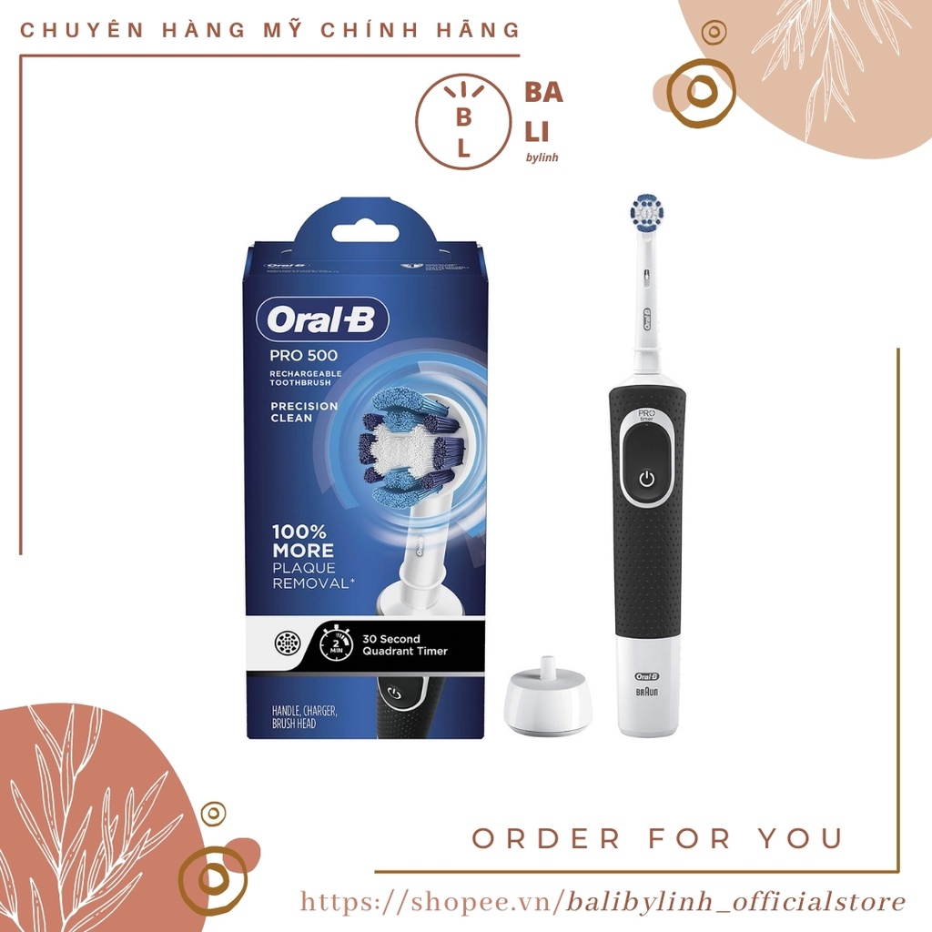 Bàn chải điện thông minh Oral B Pro 500 công nghệ làm sạch 2D