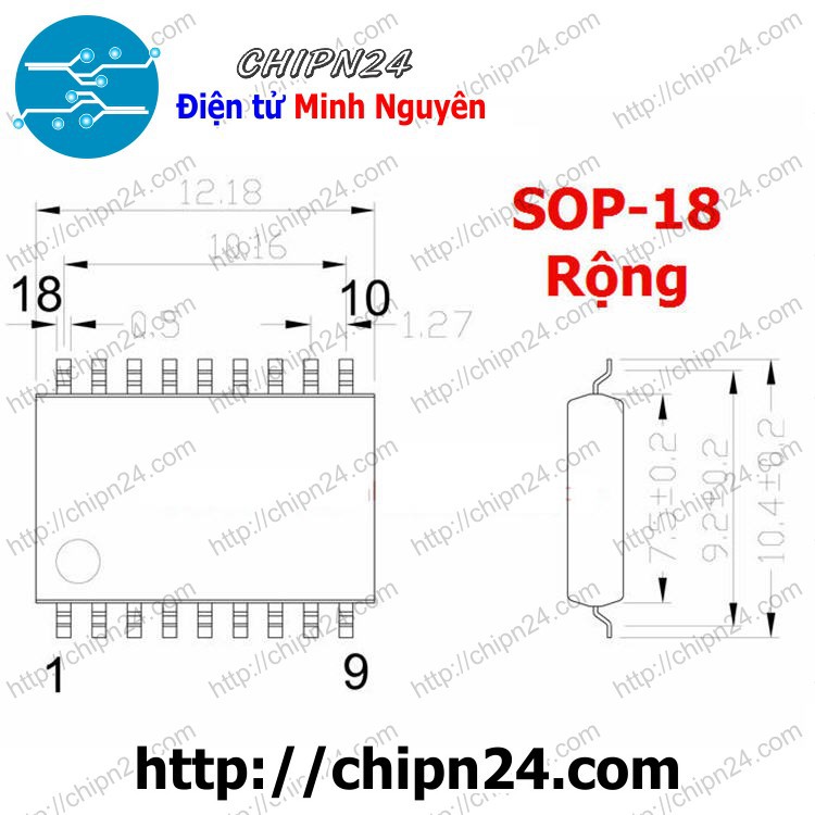 [1 CON] PIC16F628 SOP-18 (SMD Dán) (PIC 16F628)