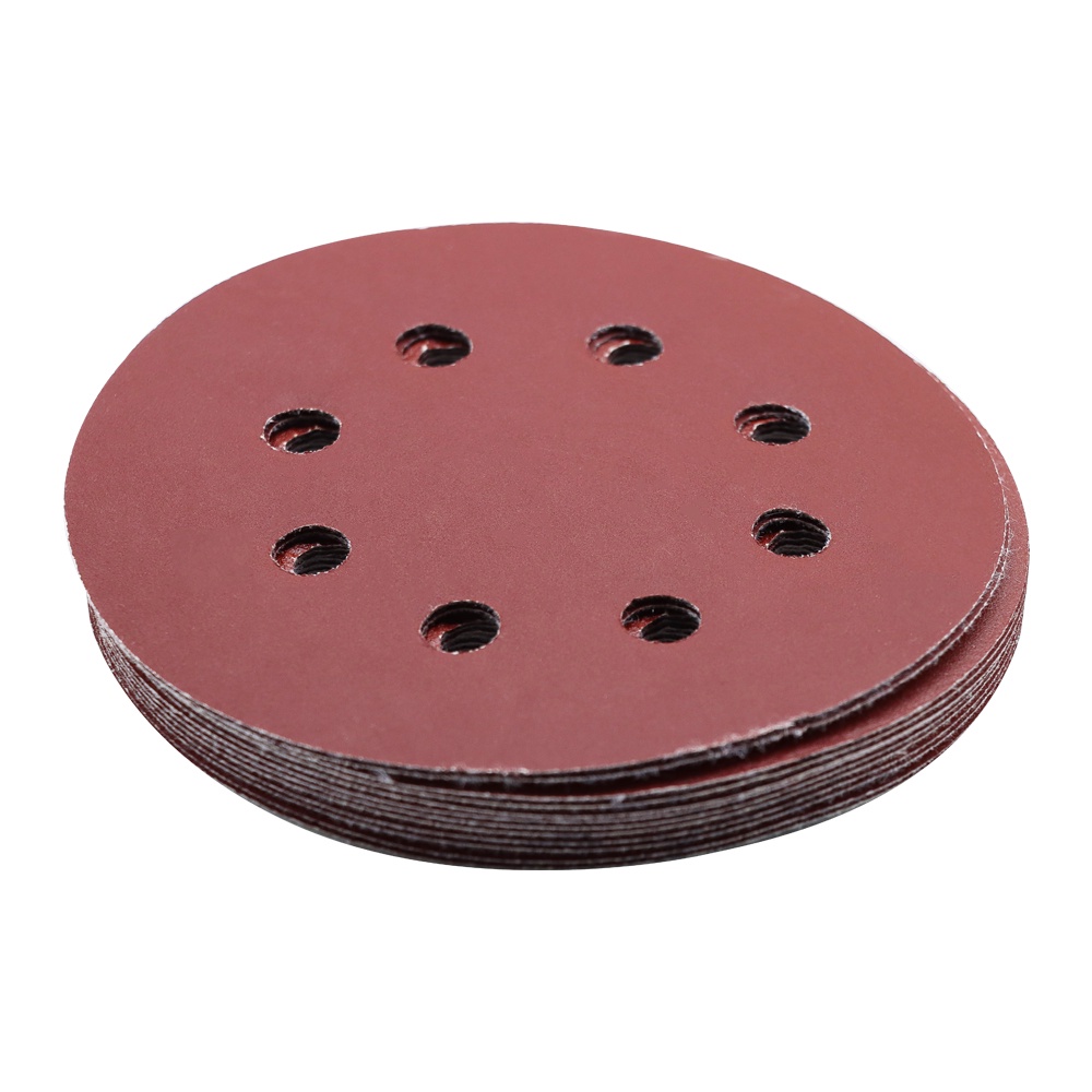 Set 10 Đĩa Chà Nhám 125mm 5Inch 8 Lỗ 60-1000 Grit Dùng Để Đánh Bóng