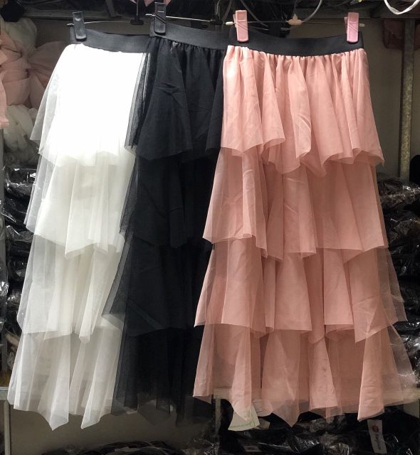 Chân váy lưới 4 tầng qc kèm hình thật