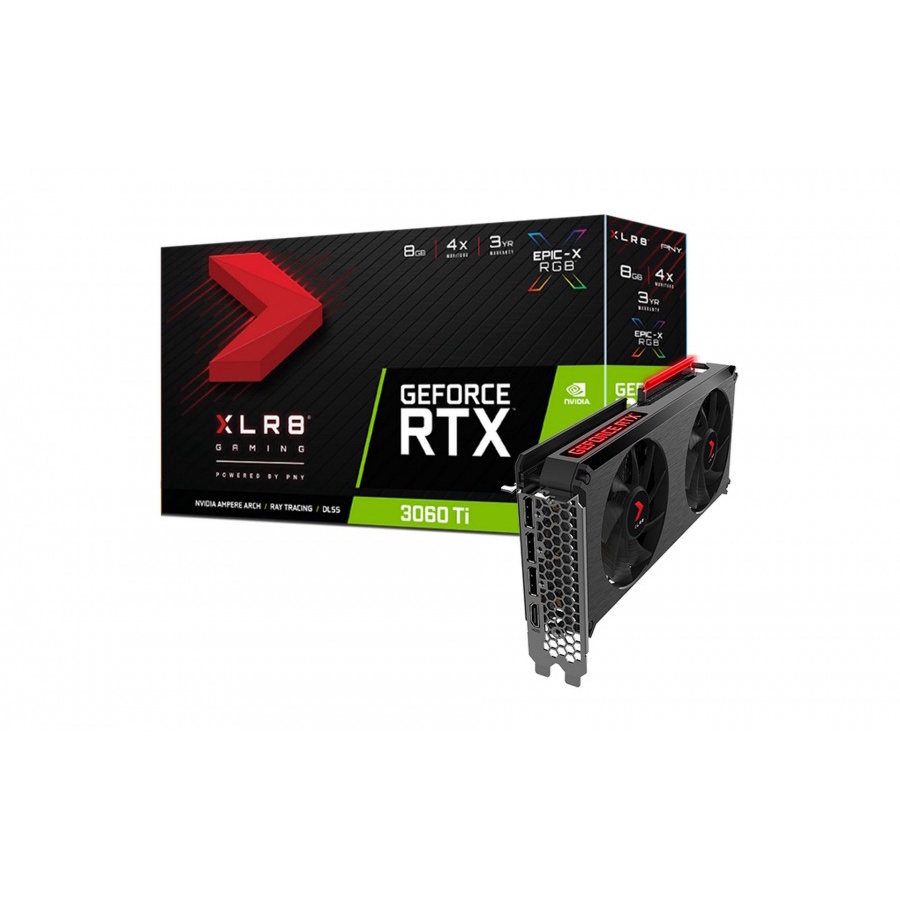 Card màn hình - VGA PNY GeForce RTX 3060Ti 8GB XLR8 Dual Fan| 8GDDR6| LHR| - Hàng Chính Hãng