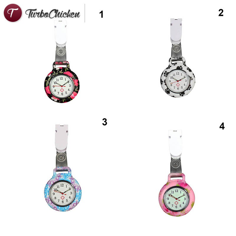 #Đồng hồ đeo tay# Nurses Doctor Quartz Fob Watch Silicone Case Band Pocket Watch