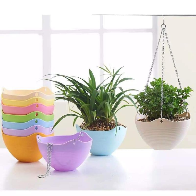 Chậu Hoa Treo Xích Rộng 22cm Chậu Treo ban công Chậu nhựa cao cấp