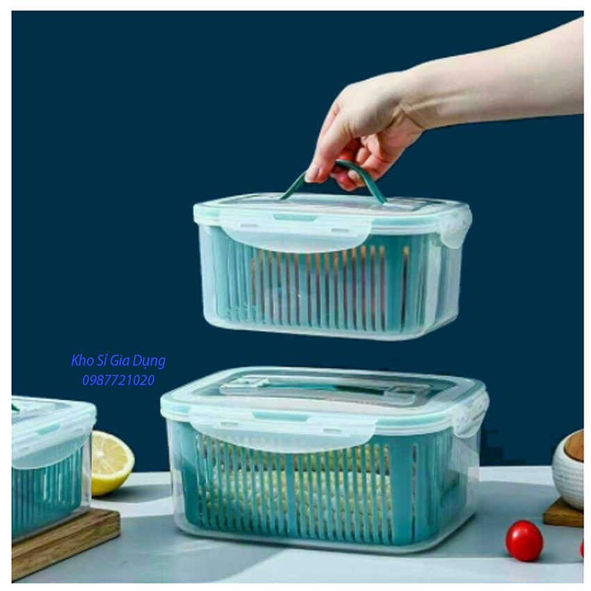 Combo 5 Hộp Nhựa Kèm Rổ Đựng Thực Phẩm HỘP ĐỰNG ĐỒ BẢO QUẢN TỦ LẠNH, rổ đưng tủ lạnh