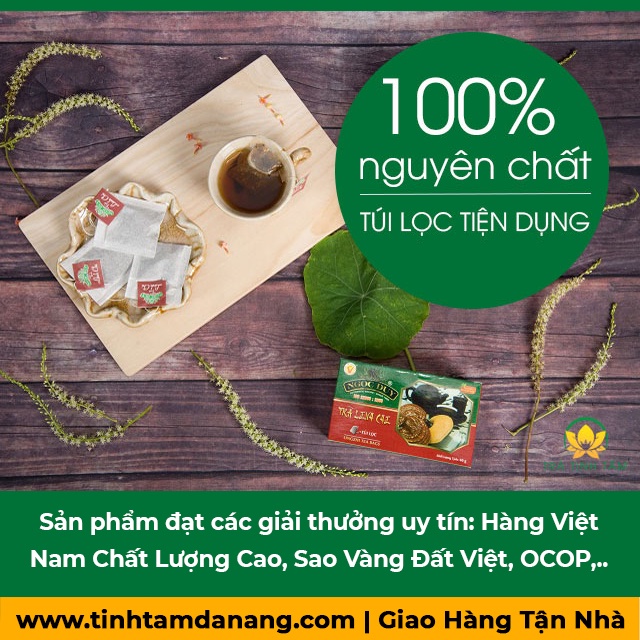 Trà túi lọc linh chi Ngọc Duy Đà Lạt thanh nhiệt giải độc, hộp 20 túi lọc đặc sản làm quà