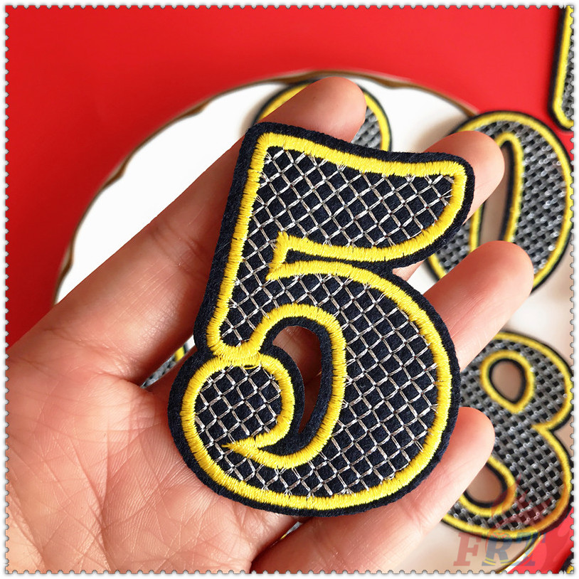 Miếng vá thêu trang trí quần áo hình chữ số nhiều màu sắc
