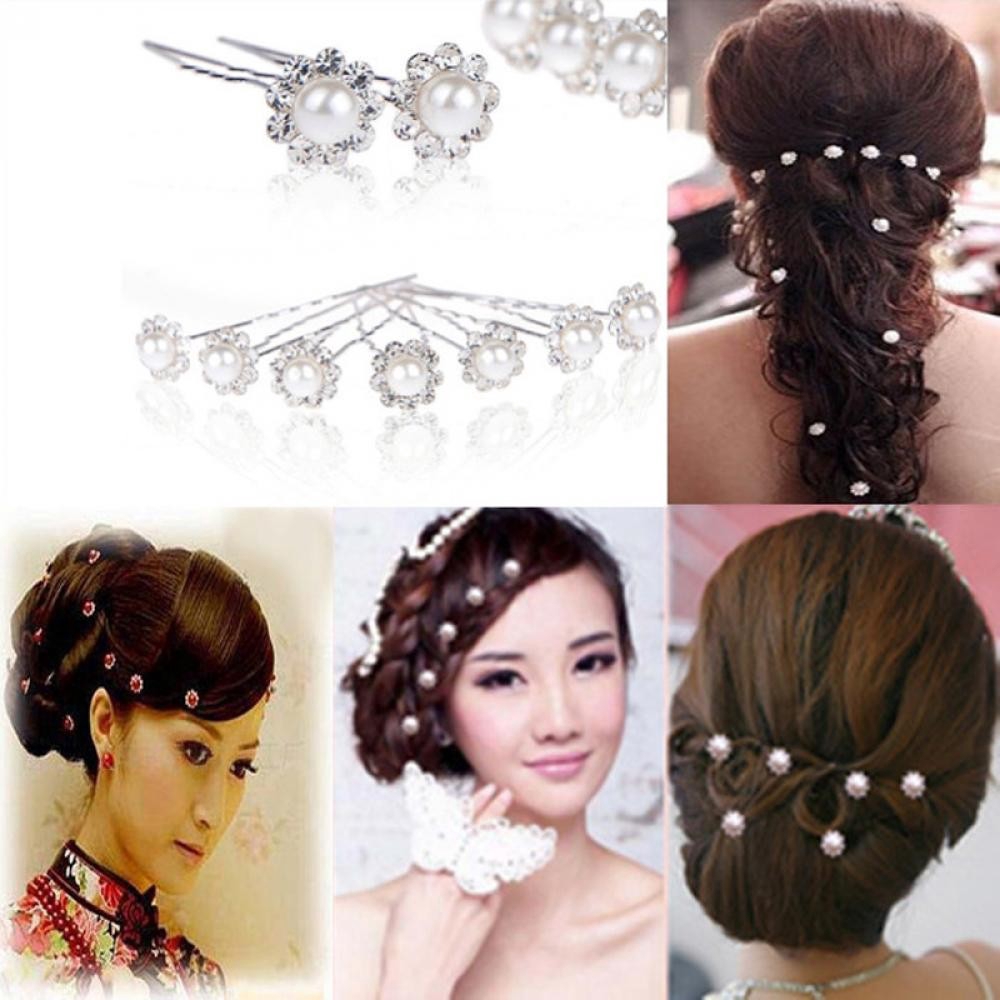 20 trâm cài tóc đính đá và ngọc trai nhân tạo hình hoa xinh xắn cho cô dâu/bạn gái