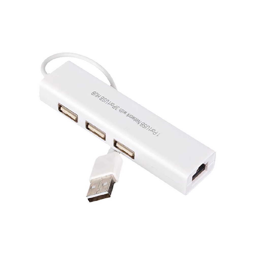 Card mạng LAN Ethernet Rj45 có dây chia 3 cổng USB 2.0 cho Macbook