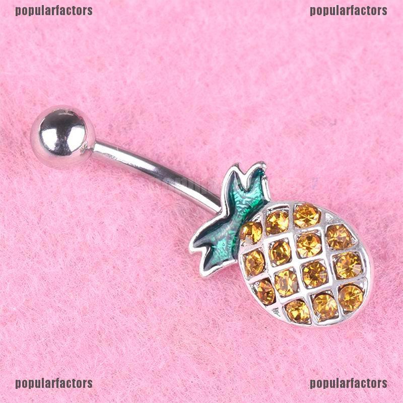 Khuyên Rốn Hình Quả Dứa Đính Đá Cá Tính