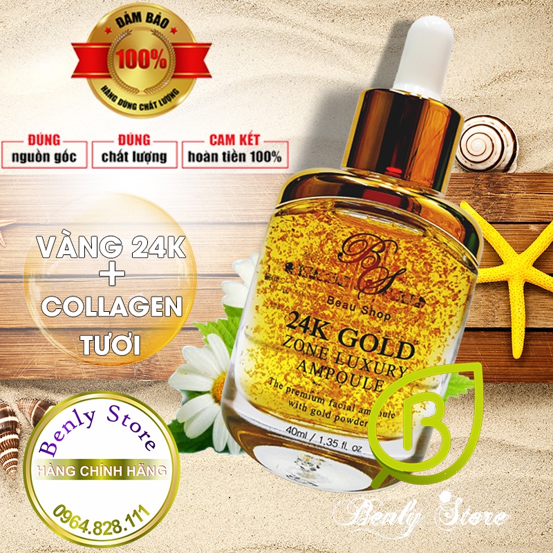 Tinh chất vàng 24k collagen trắng da và ngăn ngừa mụn-24k Gold Zone Luxury Ampoule- Collagen Gold Luxury -Beau Shop | BigBuy360 - bigbuy360.vn
