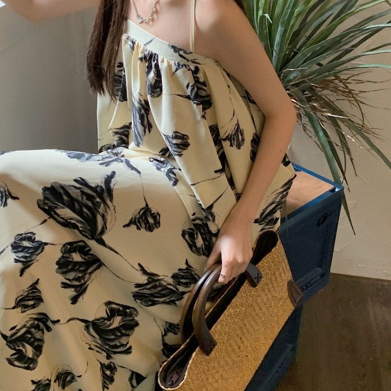 Đầm Yếm In Họa Tiết Phong Cách Hàn Quốc Thời Trang Cho Nữ