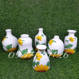 [SIÊU ĐẸP] Lọ Cắm Hoa vẽ hướng dương siêu đẹp - Bình Hoa Gốm sứ Bát tràng