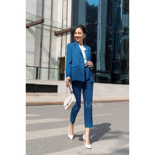 LALYA_Quần baggy cơ bản set blazer-Xanh
