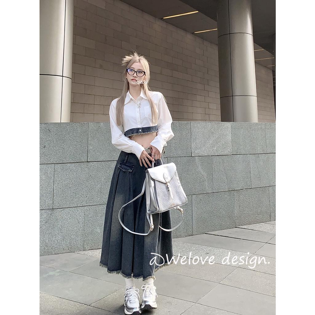 「 WELOVE1 」Chân váy jean Lưng Cao Dáng Ôm Thời Trang Mùa Hè Dành Cho Bạn Nữ