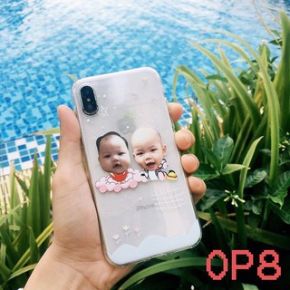 Ốp lưng Iphone in ghép theo yêu cầu mẫu Chibi Đôi Cho Các Bé OP8 - Đậu Case