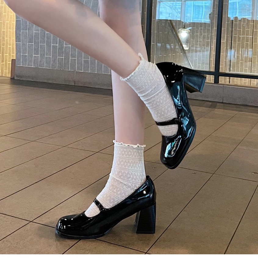 GIÀY LOLITA CAO GÓT VINTAGE PATENT LEATHER MARYJANE NỮ RETRO