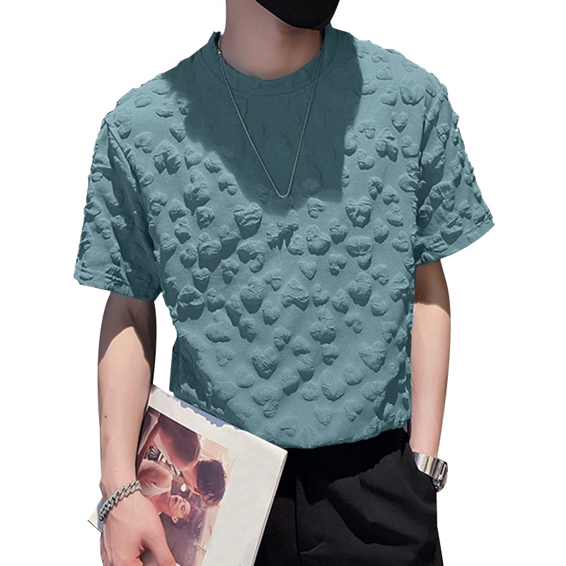 Áo thun ngắn tay INCERUN cổ tròn in hình đơn giản 3 màu tùy chọn thời trang mùa hè cho nam