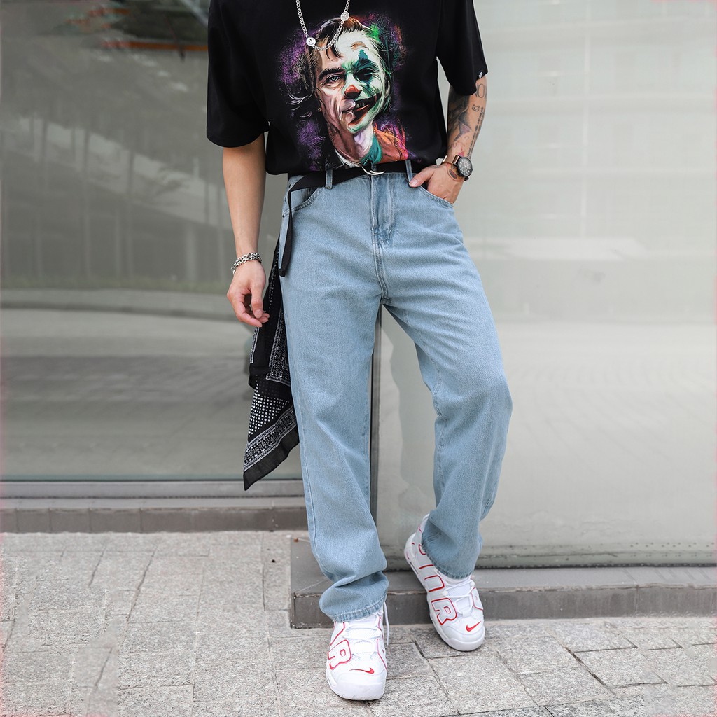 Quần Baggy Trơn Ống Suông Đứng - Chất Vải Jeans Cao Cấp Mềm Mịn - Unisex Nam Nữ Hot Trend Dễ Phối Đồ - Màu Xanh Nhạt 2 | BigBuy360 - bigbuy360.vn