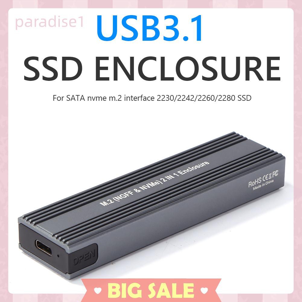 Hộp Đựng Ổ Cứng Ngoài SSD Bằng Hợp Kim Nhôm Kết Nối USB 3.1 Type-C 10Gbps M.2 NGFF NVME | BigBuy360 - bigbuy360.vn