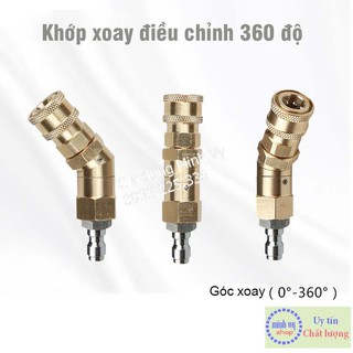 Khớp xoay điều chỉnh 360 độ nối béc súng xịt rửa của máy rửa xe áp lực cao (Ren nối nhanh 1/4 inch)-BECGAP