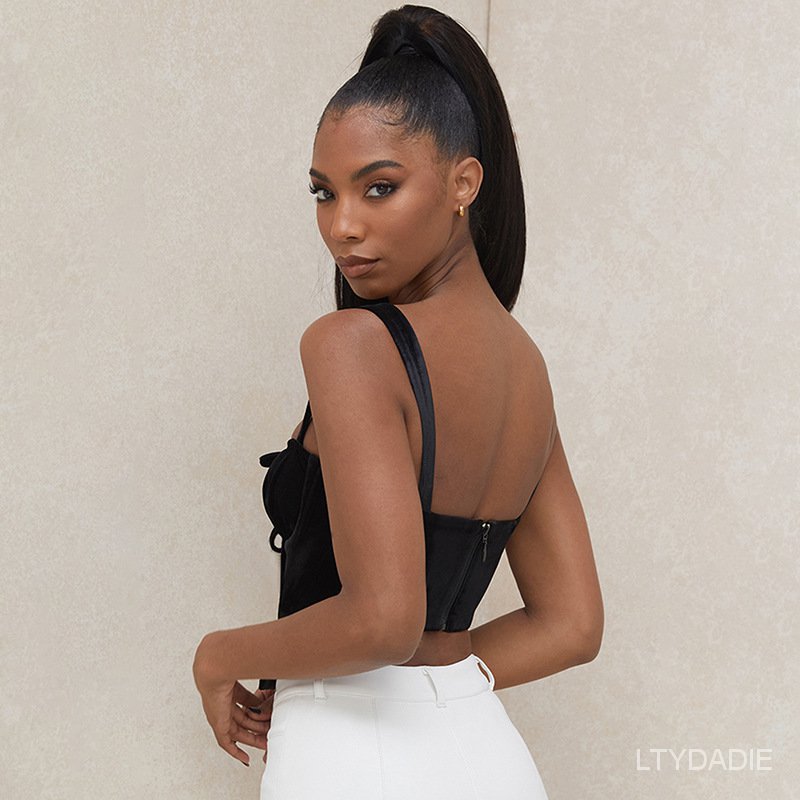 Women'S Sexy V Neck Suede Cropped Camisloes lbkE | BigBuy360 - bigbuy360.vn