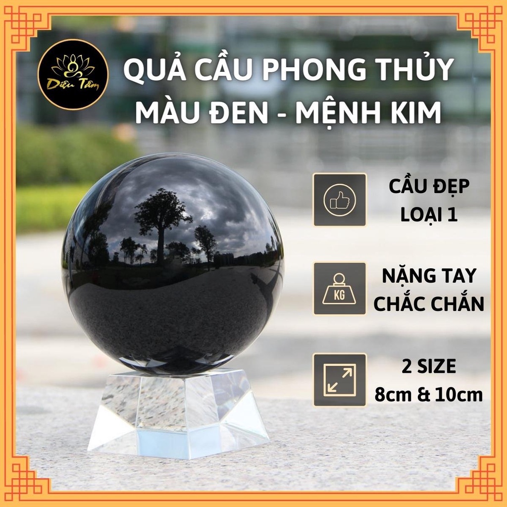 Quả cầu phong thuỷ màu đen theo mệnh