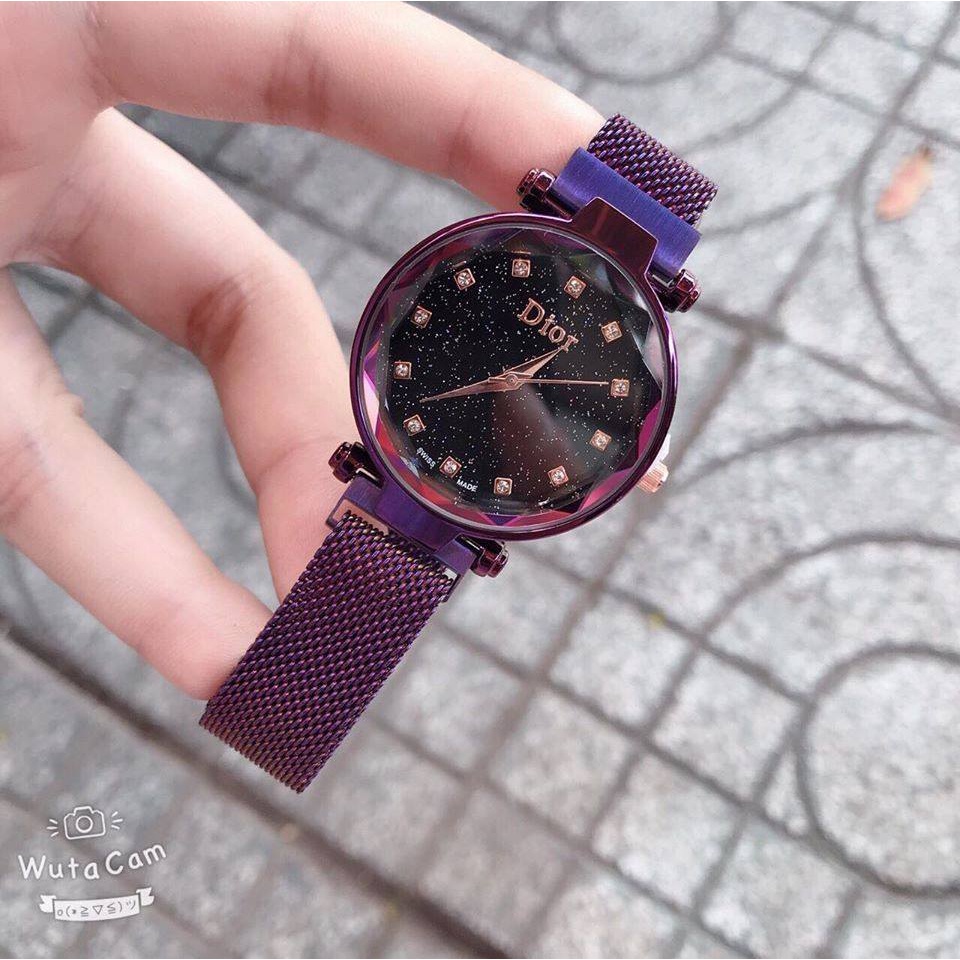 Đồng hồ thời trang nữ DIOR DI1 mặt tròn dây lưới nam châm siêu đẹp