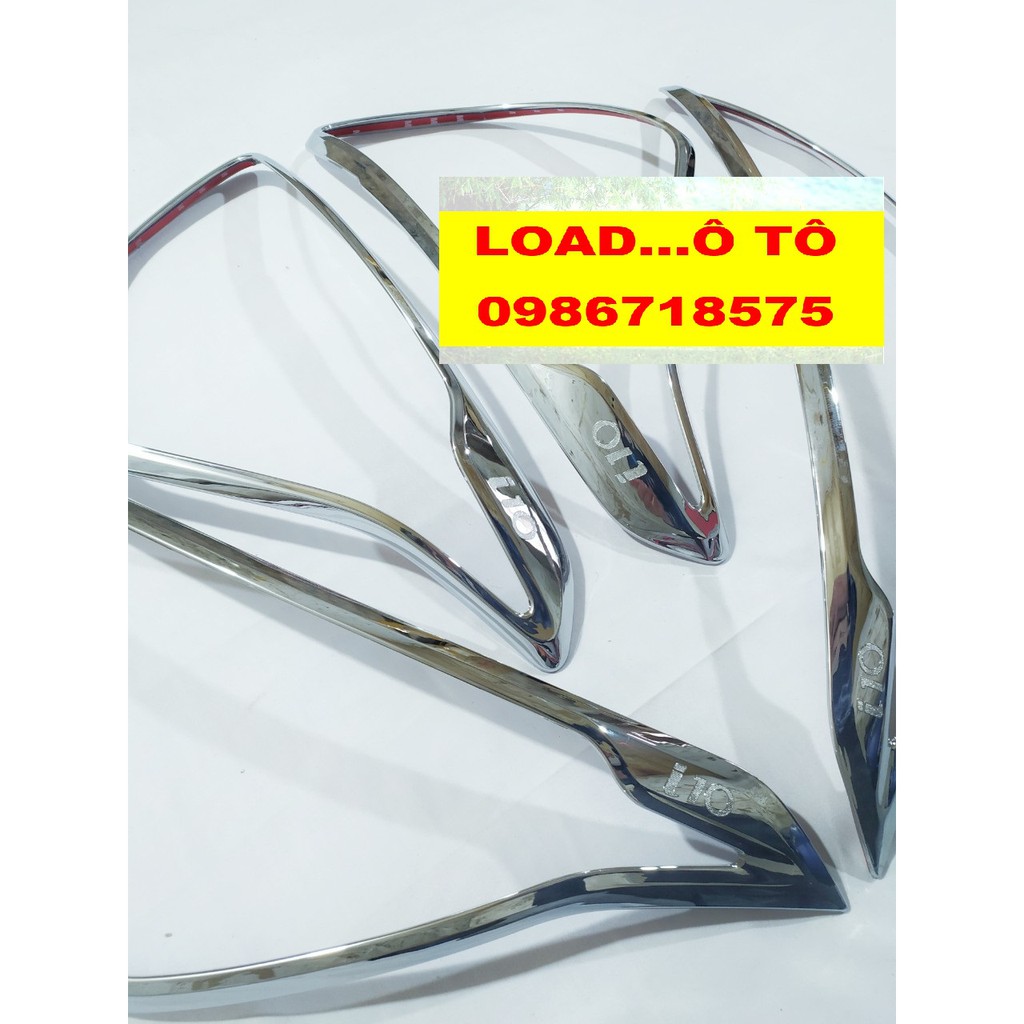 Bộ Ốp Viền Đèn Pha, Hậu Huyndai I10 2021-2022 Nhựa ABS Mạ Crom Sáng Bóng