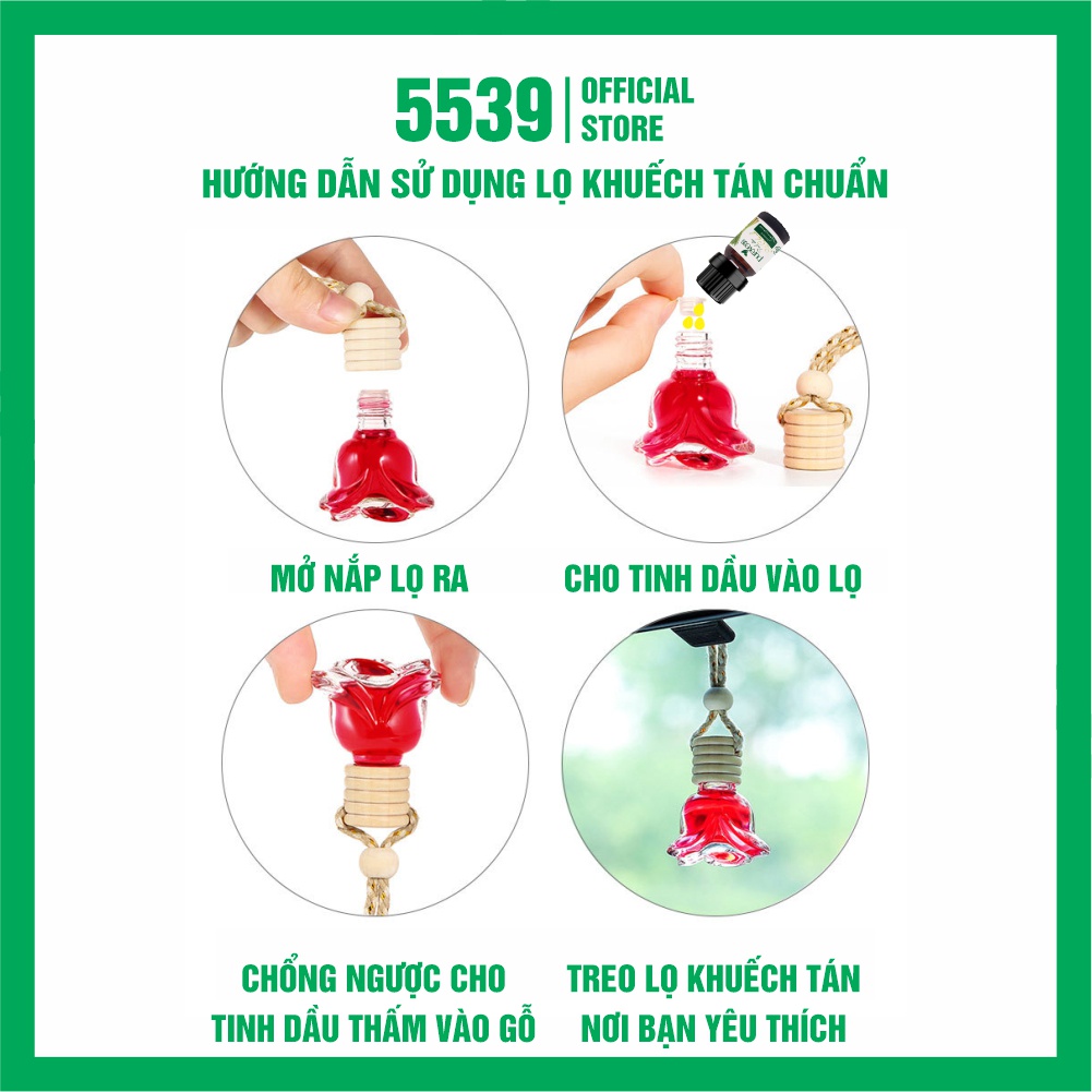 Lọ khuếch tán tinh dầu, lọ khuếch tán tinh dầu treo xe tặng kèm tinh dầu thiên nhiên nguyên chất 5ml – Shop 5539