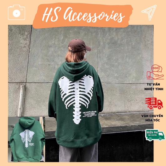 Áo Hoodie Khung Xương chất nỉ lông dày dặn Form to Rộng Phong Cách Hàn Quốc hottrend - A01