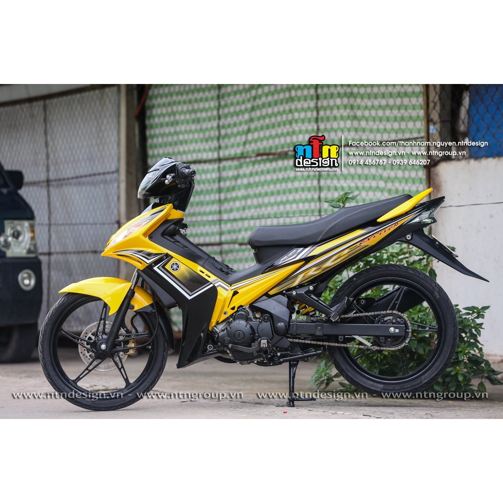Tem rời Exciter 2006-2010 vàng đên rc cover tem 3 lớp cao cấp