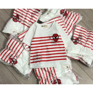 Áo cộc nhện kẻ đỏ HM 1-10Y (có ảnh thật)