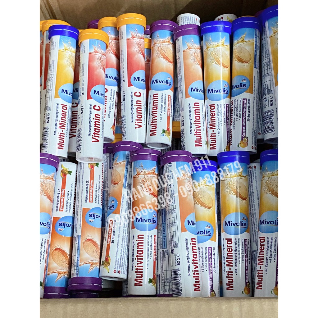 Viên sủi C Vitamin tổng hợp khoáng chất tăng đề kháng Mivolis 20 viên nội địa Đức | Thế Giới Skin Care