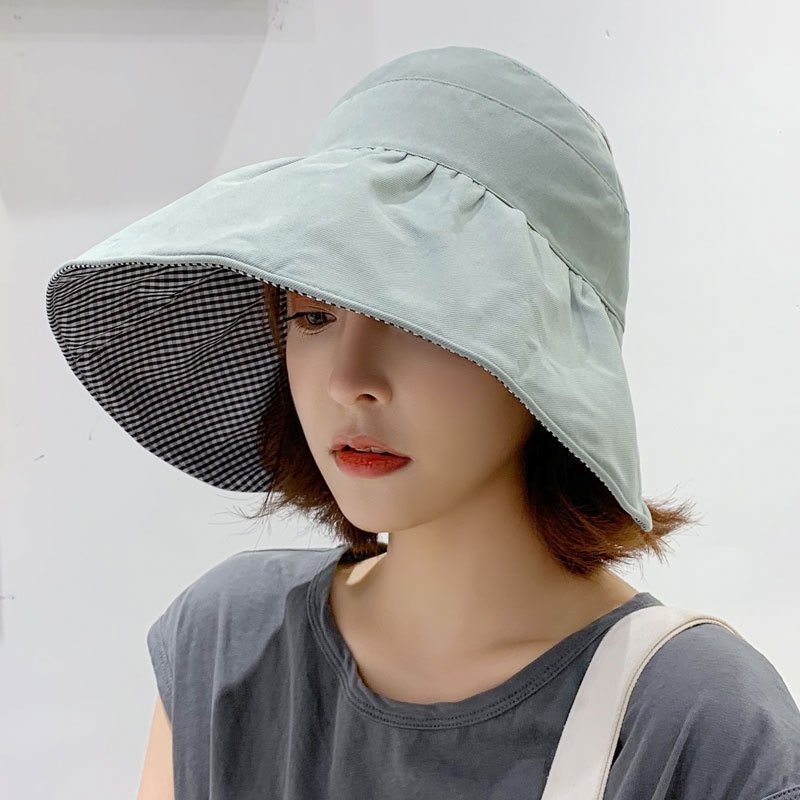Nón vành rộng hở đầu hai mặt thời trang cho nữ