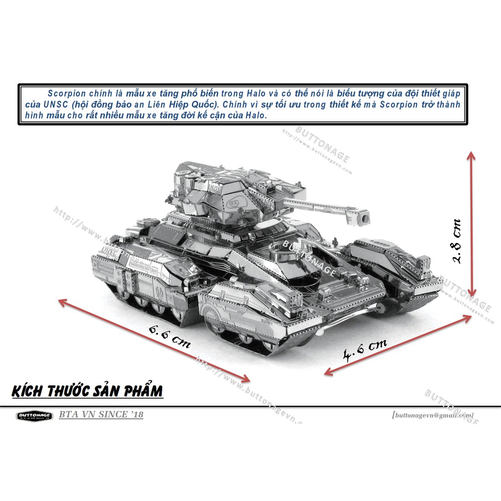 Mô Hình Lắp Ráp 3d Chiến xa HALO - UNSC Scorpio