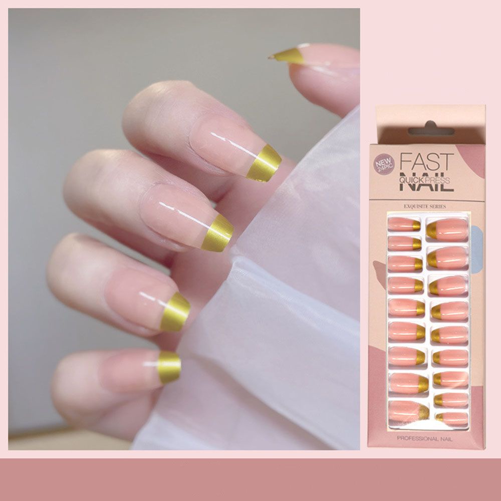 Set 24 Móng Tay Giả Ngắn Có Thể Tháo Rời Che Phủ Toàn Diện