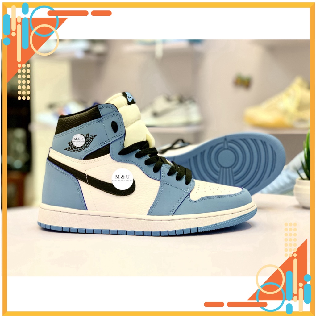 💢 🎁Full Hộp+Tặng Tất Cao Cổ🎁Giày Sneaker Nam Nữ- Giày Jor.dan.1 U.N.C. Bản đẹp loại 1. Nhận hàng ktra tại nhà Freeshi
