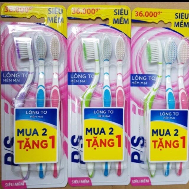 SIÊU RẺ LÔ 5 BÀN CHẢI LÔNG TƠ PS MỀM MẠI
