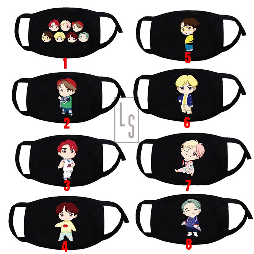 Khẩu trang BTS cartoon mẫu mới nhất - Giá hủy diệt