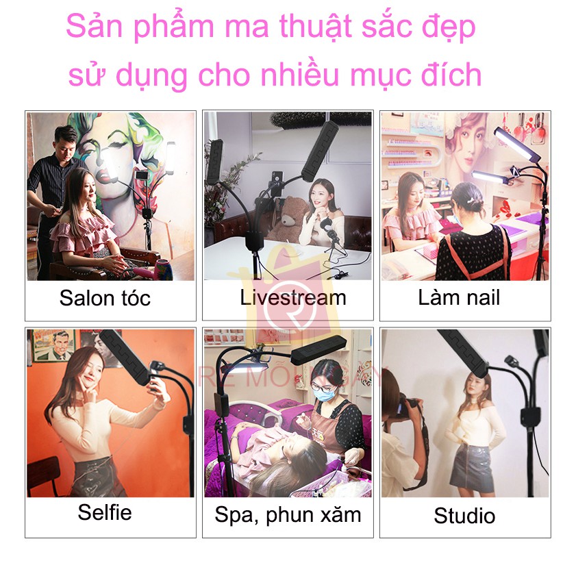 Đèn Led Phun Xăm Nối Mi, Đèn Led Spa, Thẩm Mỹ Làm Đẹp, Salon Tóc, Livestream, Chụp Anh Studio, Đèn 2 Râu Cao Cấp